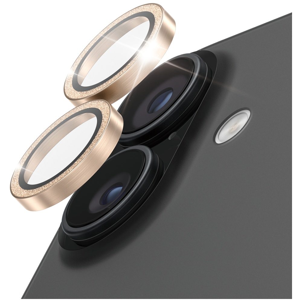 PanzerGlass Hoops Glitter Tempered Glass Lens Screen Protector for iPhone 17 / 16 / 16 Plus - Goldeng