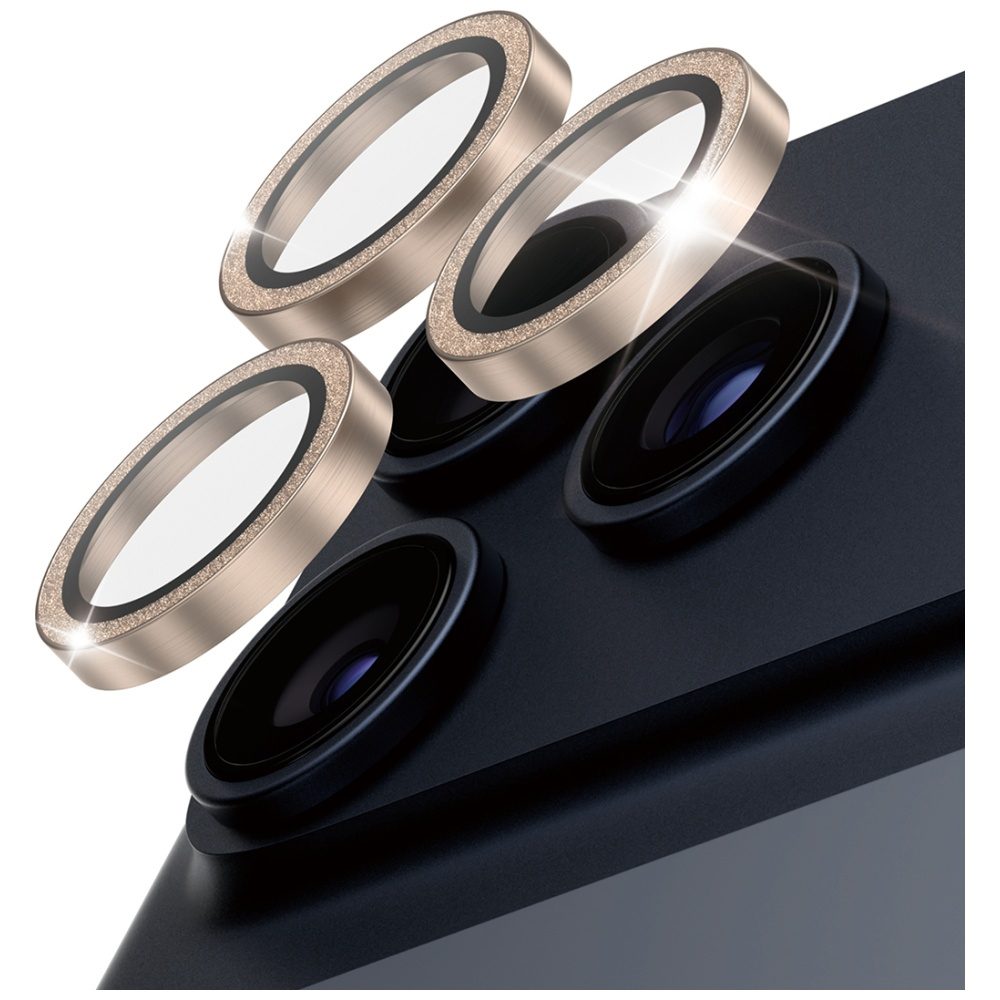 PanzerGlass Hoops Glitter Tempered Glass Lens Screen Protector for iPhone 17 Pro / 17 Pro Max / 16 Pro / 16 Pro Max - Goldeng