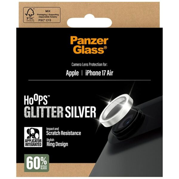 PanzerGlass Hoops Glitter Tempered Glass Lens Screen Protector for iPhone Air - Silvereng