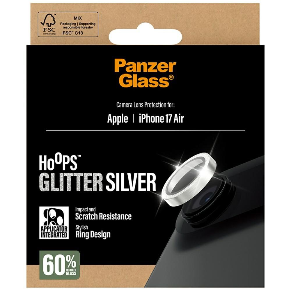 PanzerGlass Hoops Glitter Tempered Glass Lens Screen Protector for iPhone Air - Silvereng