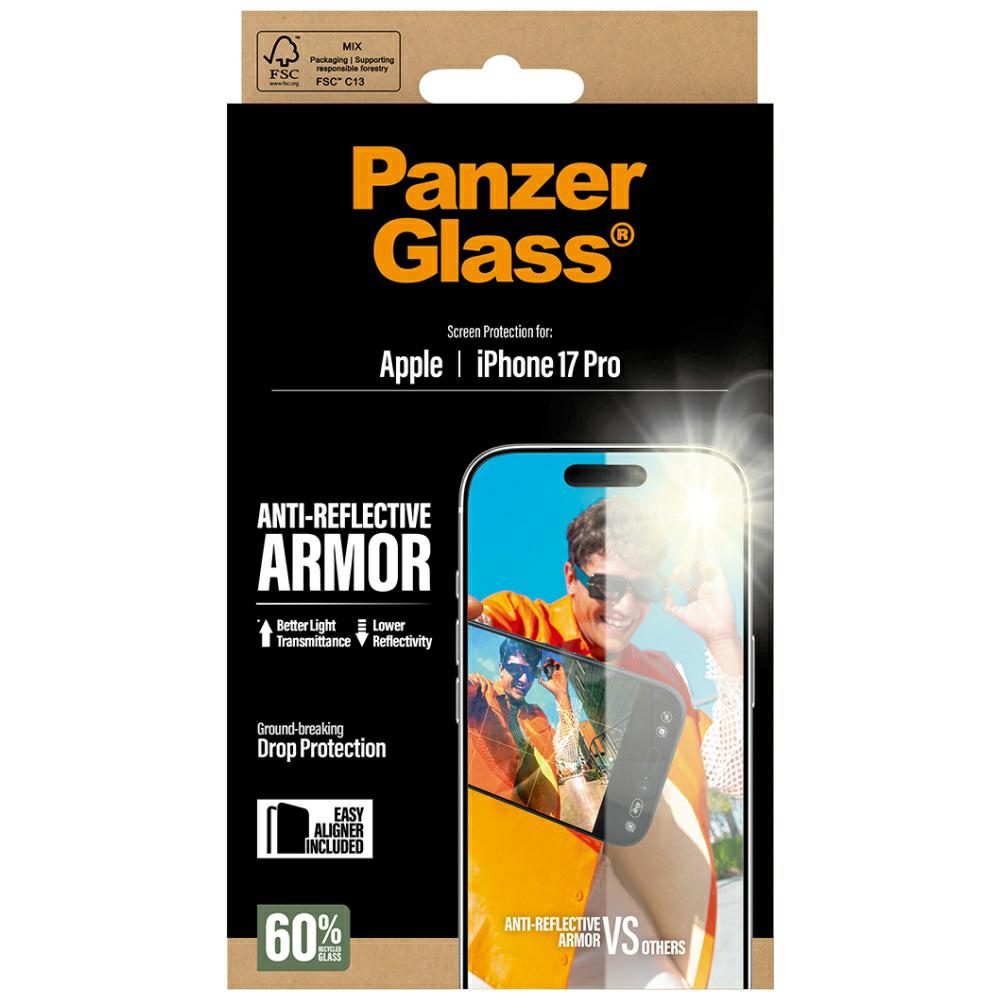 201387_5 PanzerGlass Armor Anti-Reflective EasyAligner Tempered Glass for iPhone 17 Proeng