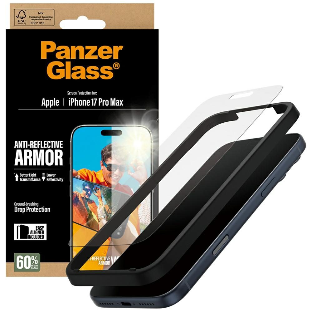 201388_4 PanzerGlass Armor Anti-Reflective EasyAligner Tempered Glass for iPhone 17 Pro Maxeng