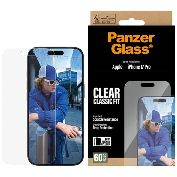 PanzerGlass Classic Fit EasyAligner Tempered Glass for iPhone 17 Proeng