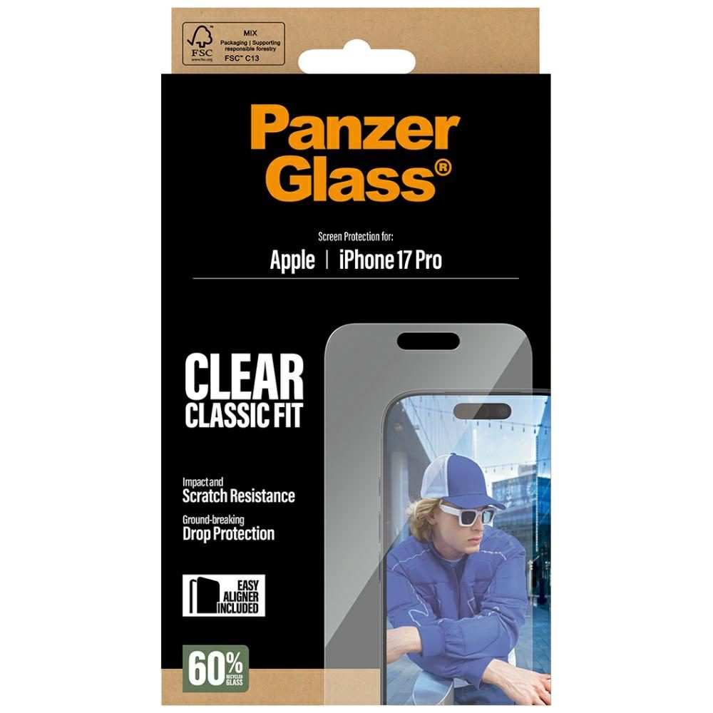 PanzerGlass Classic Fit EasyAligner Tempered Glass for iPhone 17 Proeng