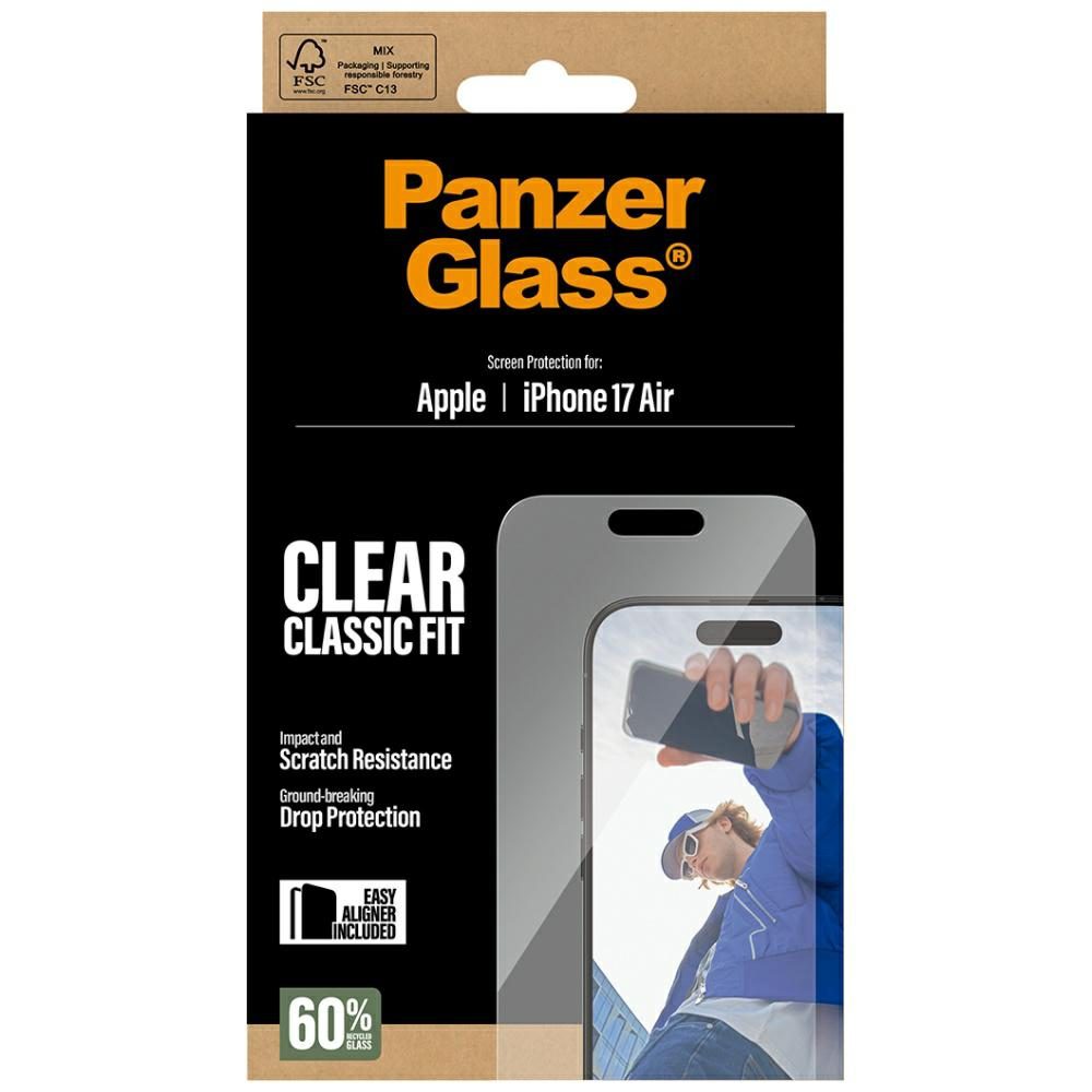 201393_5 PanzerGlass Classic Fit EasyAligner Tempered Glass for iPhone Aireng