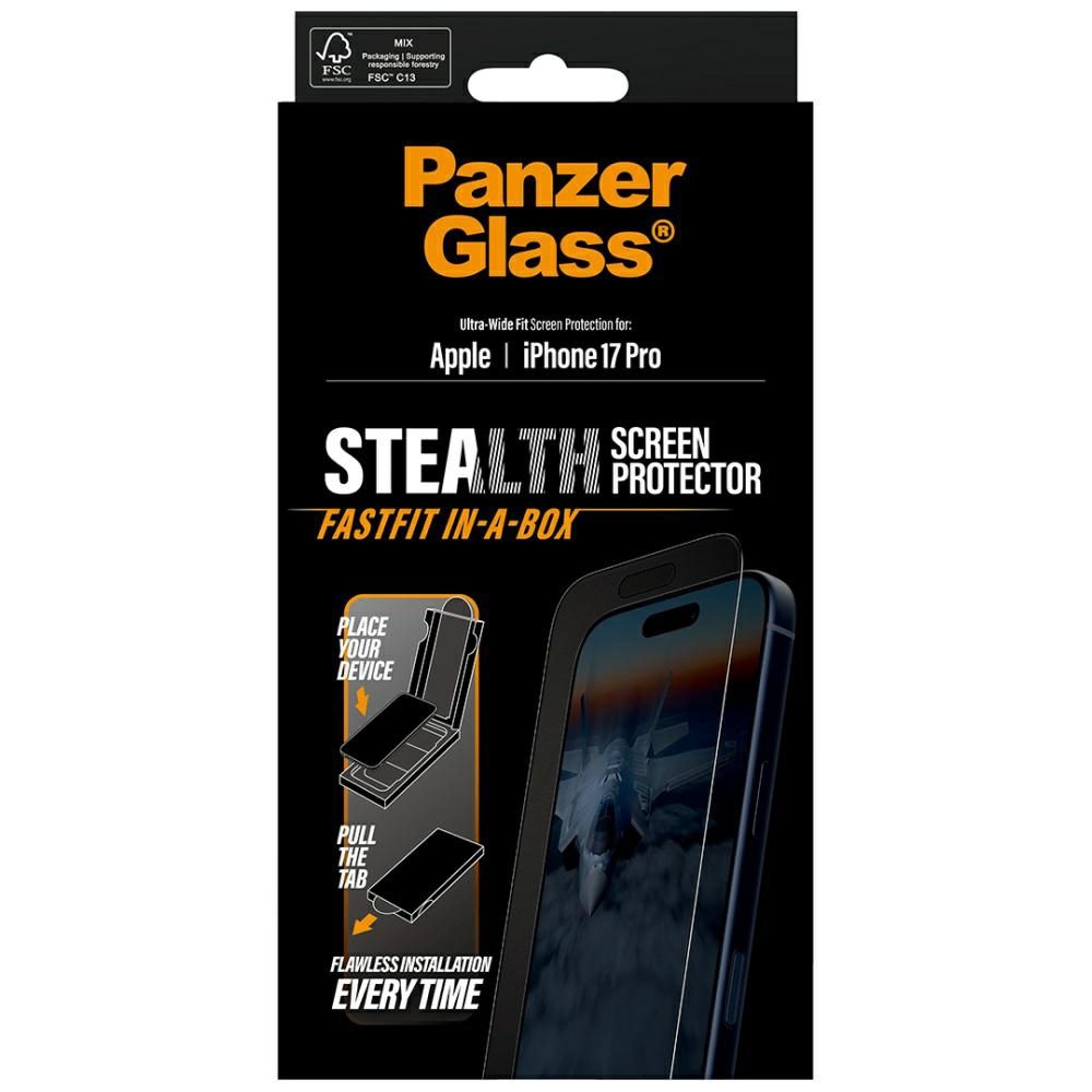 PanzerGlass Stealth Ultra-Wide Fit Fastfit Tempered Glass for iPhone 17 Proeng