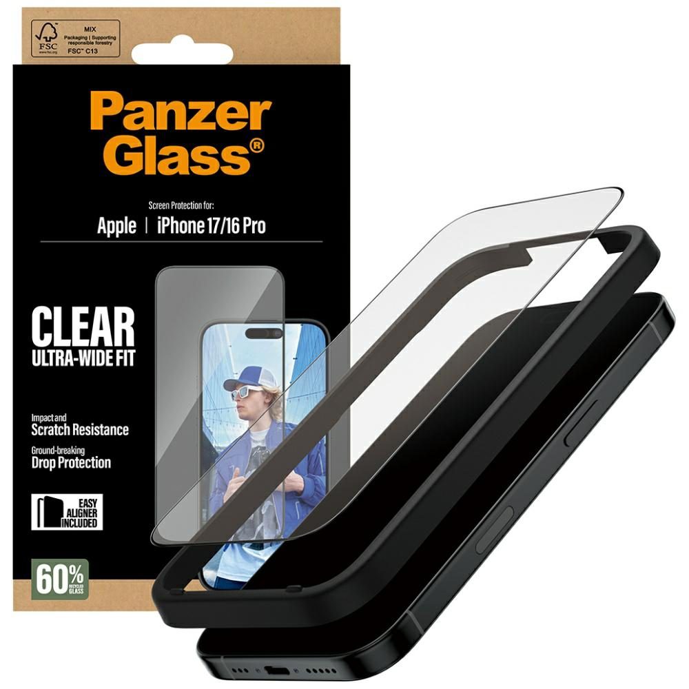201398_4 PanzerGlass Ultra-Wide Fit EasyAligner Tempered Glass for iPhone 17 / 16 Proeng