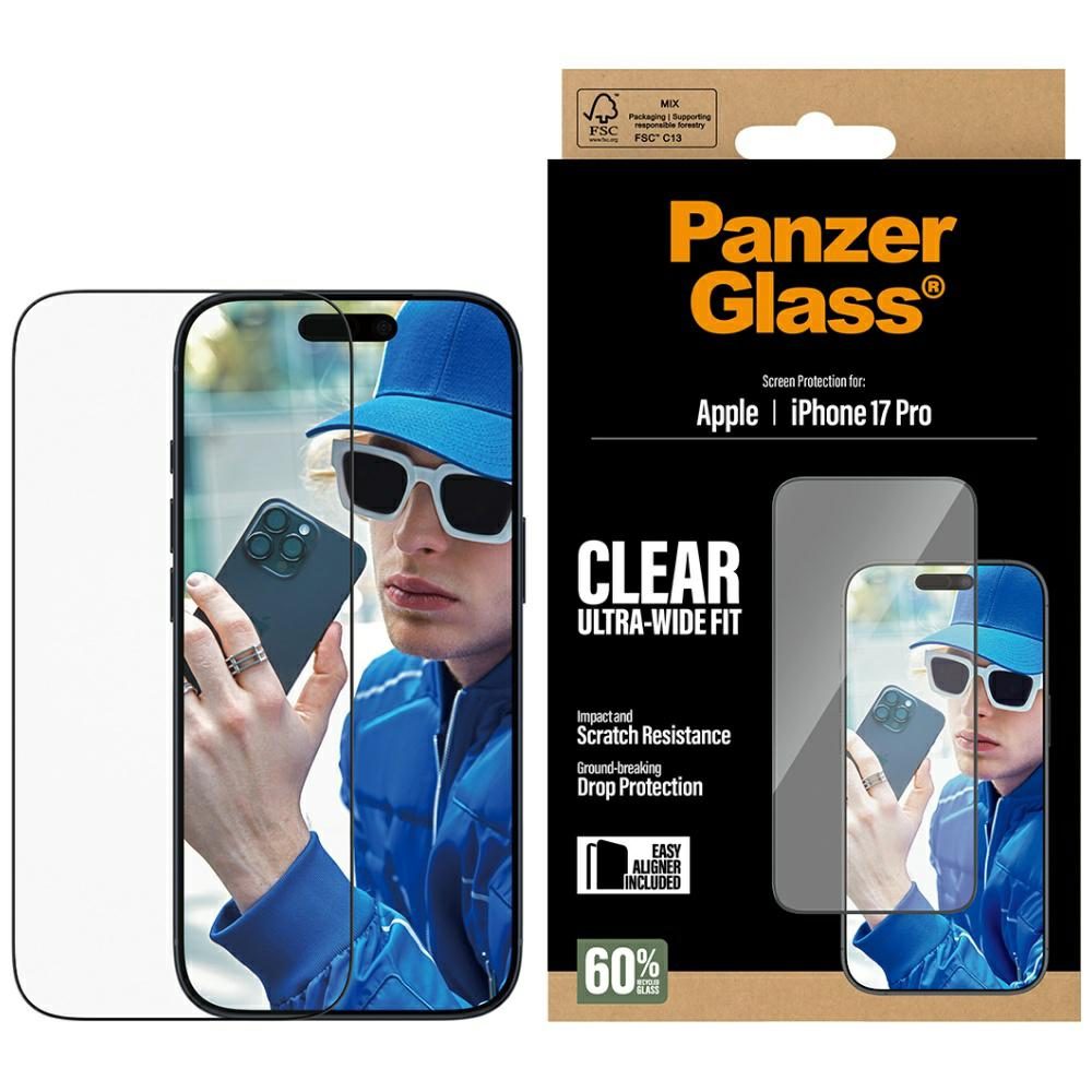 201399_1 PanzerGlass Ultra-Wide Fit EasyAligner Tempered Glass for iPhone 17 Proeng