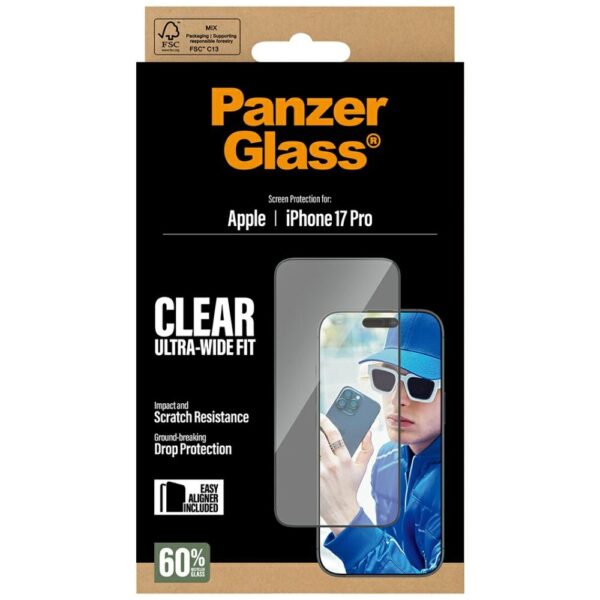 201399_5 PanzerGlass Ultra-Wide Fit EasyAligner Tempered Glass for iPhone 17 Proeng