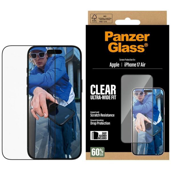 PanzerGlass Ultra-Wide Fit EasyAligner Tempered Glass for iPhone Aireng