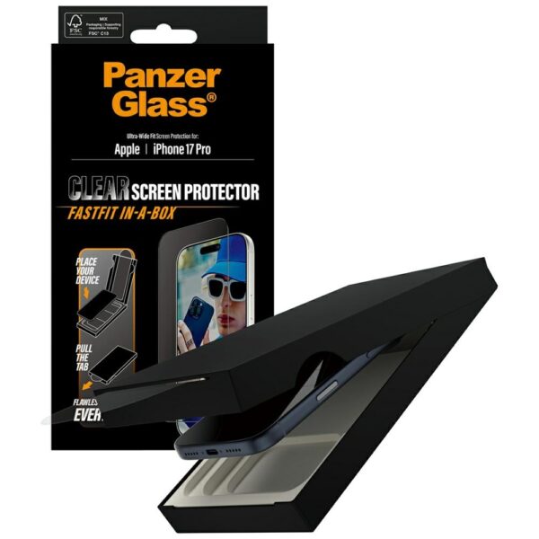 PanzerGlass Ultra-Wide Fit Fastfit Tempered Glass for iPhone 17 Proeng