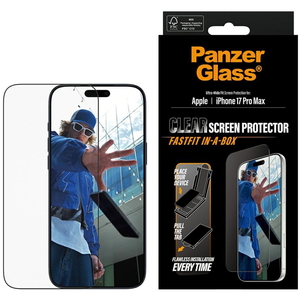 PanzerGlass Ultra-Wide Fit Fastfit Tempered Glass for iPhone 17 Pro Maxeng