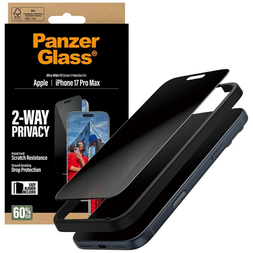 201425_5 PanzerGlass Ultra-Wide Fit EasyAligner Privacy Glass for iPhone 17 Pro Maxeng