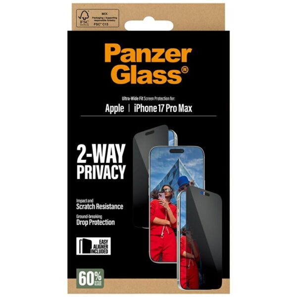 201425_6 PanzerGlass Ultra-Wide Fit EasyAligner Privacy Glass for iPhone 17 Pro Maxeng