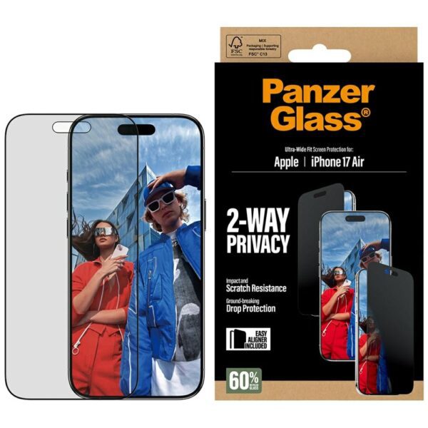 PanzerGlass Ultra-Wide Fit EasyAligner Privacy Glass for iPhone Aireng