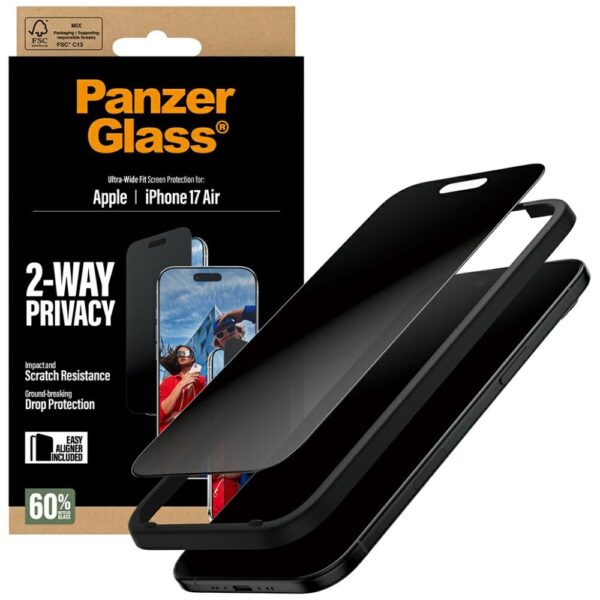 PanzerGlass Ultra-Wide Fit EasyAligner Privacy Glass for iPhone Aireng