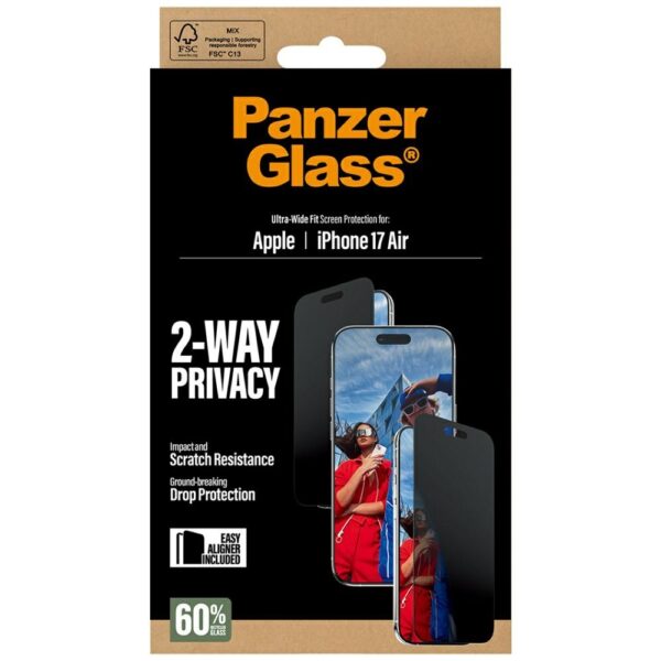 PanzerGlass Ultra-Wide Fit EasyAligner Privacy Glass for iPhone Aireng