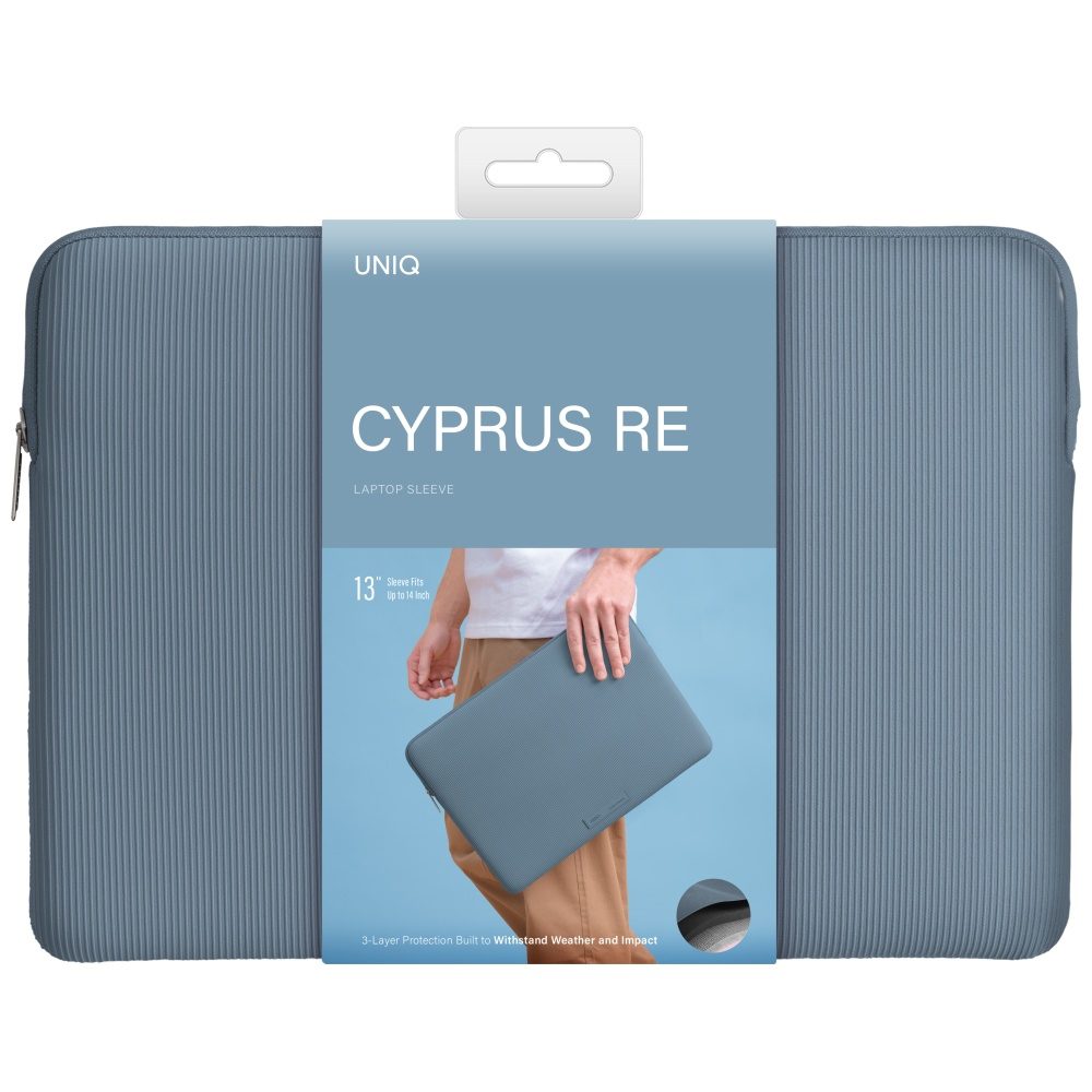201433_6 Uniq Cyprus Ridge Edition Laptop Sleeve bag for a 14" water-resistant neoprene laptop - blueeng