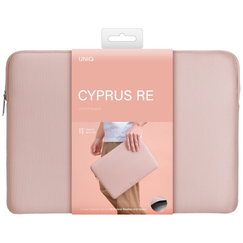 201434_6 Uniq Cyprus Ridge Edition Laptop Sleeve for 14" laptops, water-resistant neoprene, pinkeng