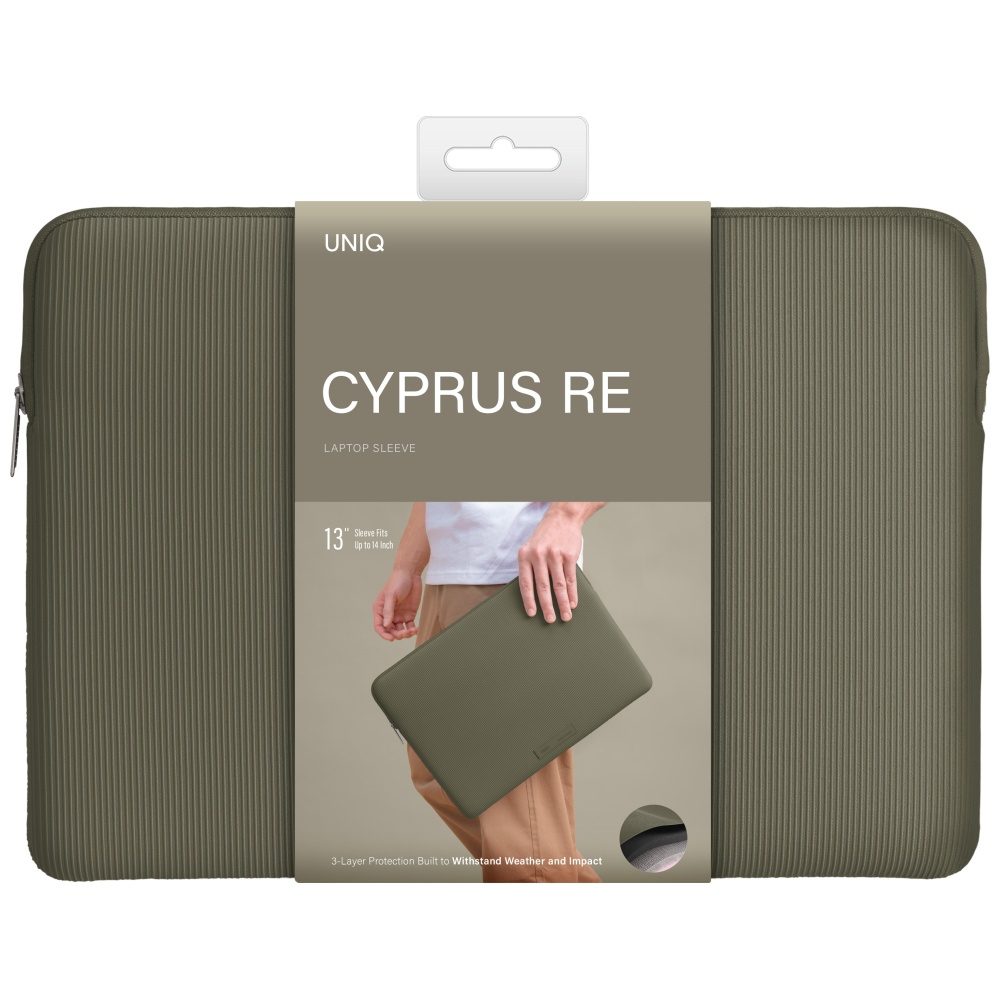 201436_6 Uniq Cyprus Ridge Edition Laptop Sleeve bag for a 14" water-resistant neoprene laptop - greeneng