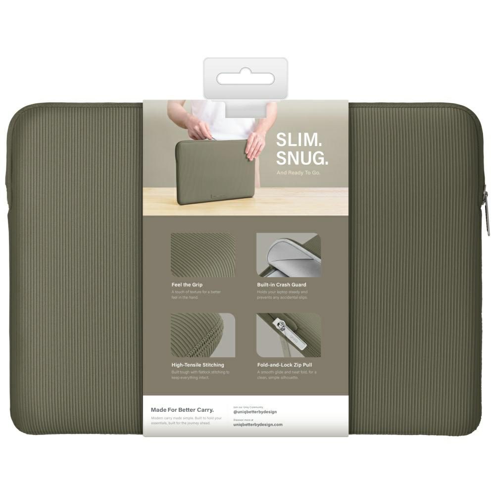 201436_7 Uniq Cyprus Ridge Edition Laptop Sleeve bag for a 14" water-resistant neoprene laptop - greeneng
