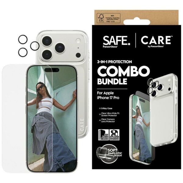 201441_1 CARE by PanzerGlass Fashionable Combo 3in1 Case + Glass + Lens for iPhone 17 Proeng