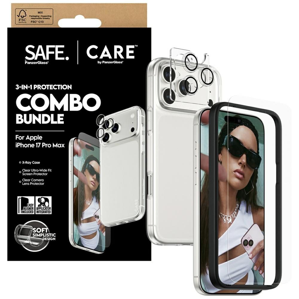201442_4 CARE by PanzerGlass Fashionable Combo 3in1 Case + Glass + Lens for iPhone 17 Pro Maxeng