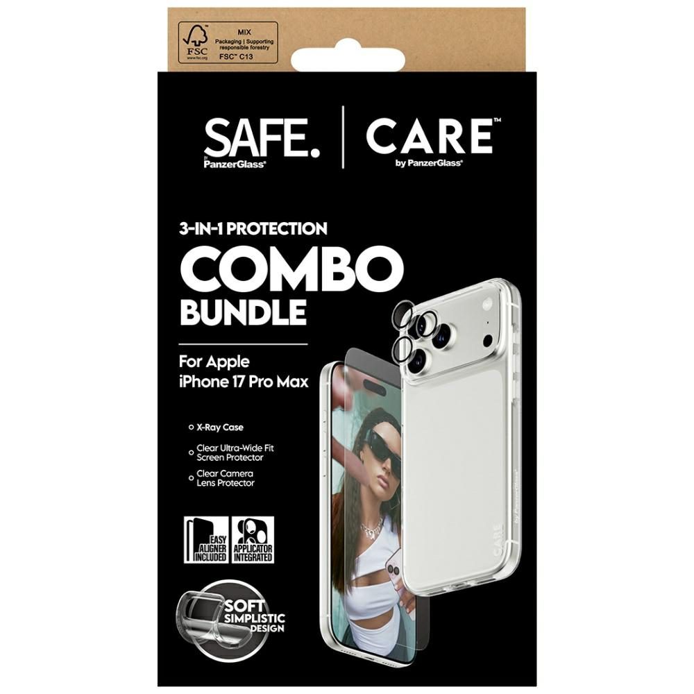 201442_5 CARE by PanzerGlass Fashionable Combo 3in1 Case + Glass + Lens for iPhone 17 Pro Maxeng