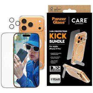 CARE by PanzerGlass Feature Kick 3in1 Case + Glass + Lens Protection Kit for iPhone 17 Proeng