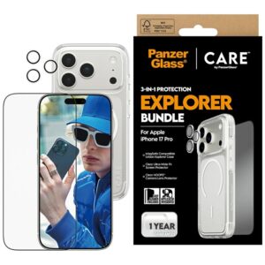 CARE by PanzerGlass Flagship Explorer 3-in-1 Case + Glass + Lens Protection Kit for iPhone 17 Proeng