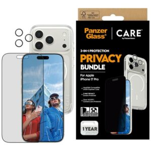 CARE by PanzerGlass Flagship Privacy 3-in-1 Case + Privacy Glass + Lens for iPhone 17 Proeng