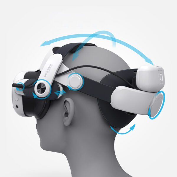 201457_3 BoboVR M3 Pro strain relief strap for Meta Quest 3 VR goggles + BoboVR B2 battery - white and blackeng