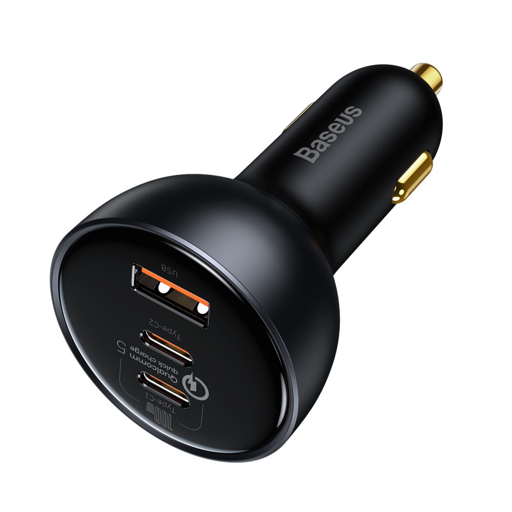 Baseus TZCCZM-0G USB-A / USB-C car charger 160W PPS / QC 5 / PD - grayeng