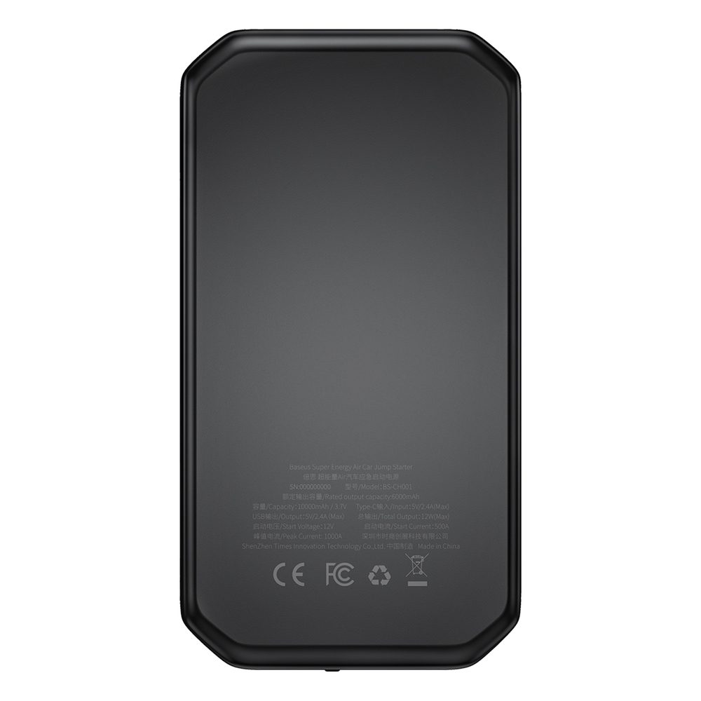 Jumpstarter Baseus Power Starter Booster 10000mAh 12V (1000A / 500A) + Crocodile Cables Black (C00245501113-00)eng