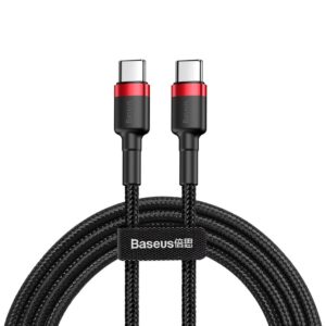 Baseus CATKLF-G91 USB-C - USB-C PD QC cable 60W 3A 480Mb/s 1m - black and redeng