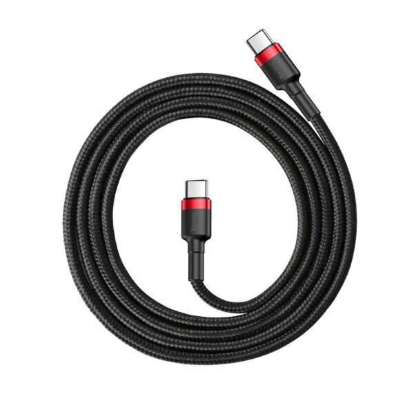 201466_4 Baseus CATKLF-G91 USB-C - USB-C PD QC cable 60W 3A 480Mb/s 1m - black and redeng