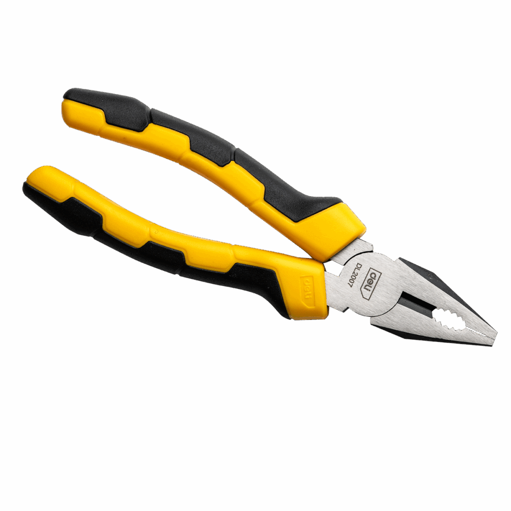 Szczypce uniwersalne (kombinerki) Deli Tools EDL2007, 7" (żółte)