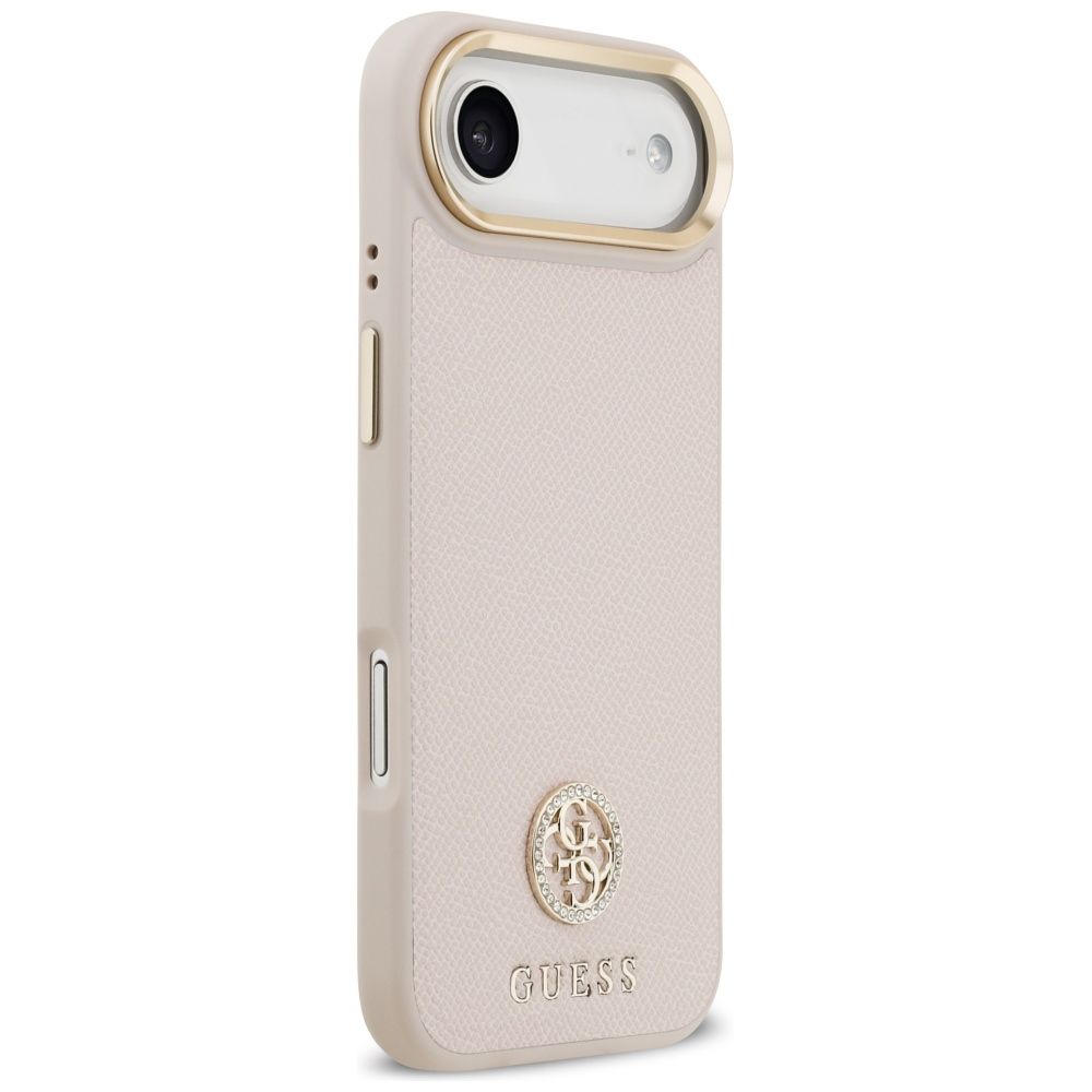 20b22a1847bb9813bf4bc9ad48bdbe4c GUESS case for IPHONE 17 Air compatible with MagSafe GUHMP17MPGCRMDEP (PU W/ Grained Strass Logo) pink