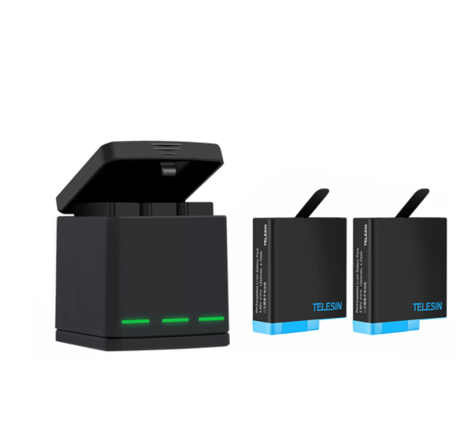 Ładowarka trójkanałowa Telesin Box dla GoPro Hero 5/6/7/8 + 2 akumulatory (GP-BNC-801)