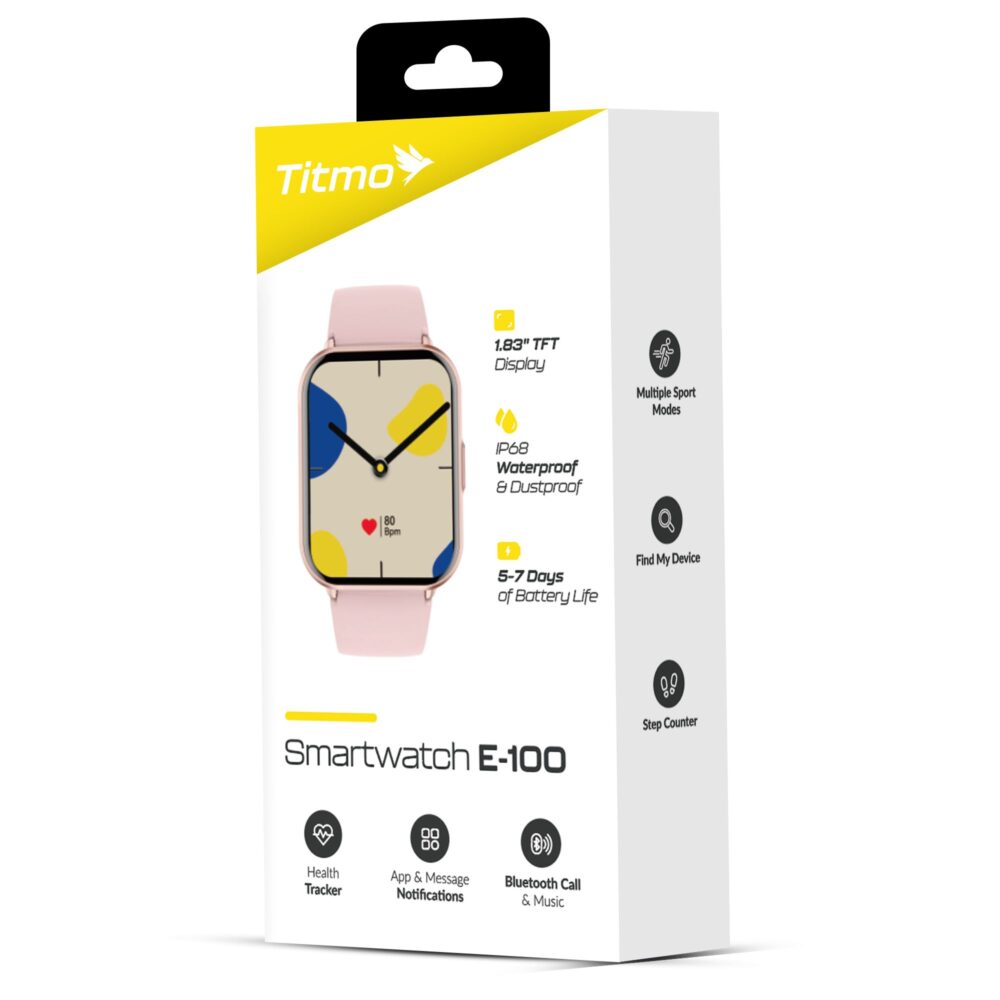 Smartwach TITMO E-100 (TFT, bluetooth call) pink