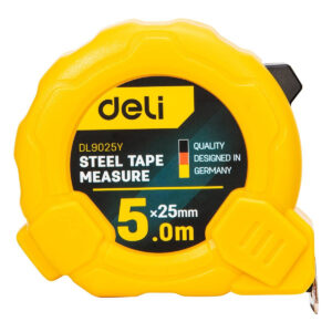 Miara zwijana Deli Tools EDL9025Y, 5m/25mm (żółta)