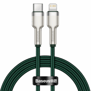 Kabel USB-C do Lightning Baseus Cafule, PD, 20W, 1m (zielony)