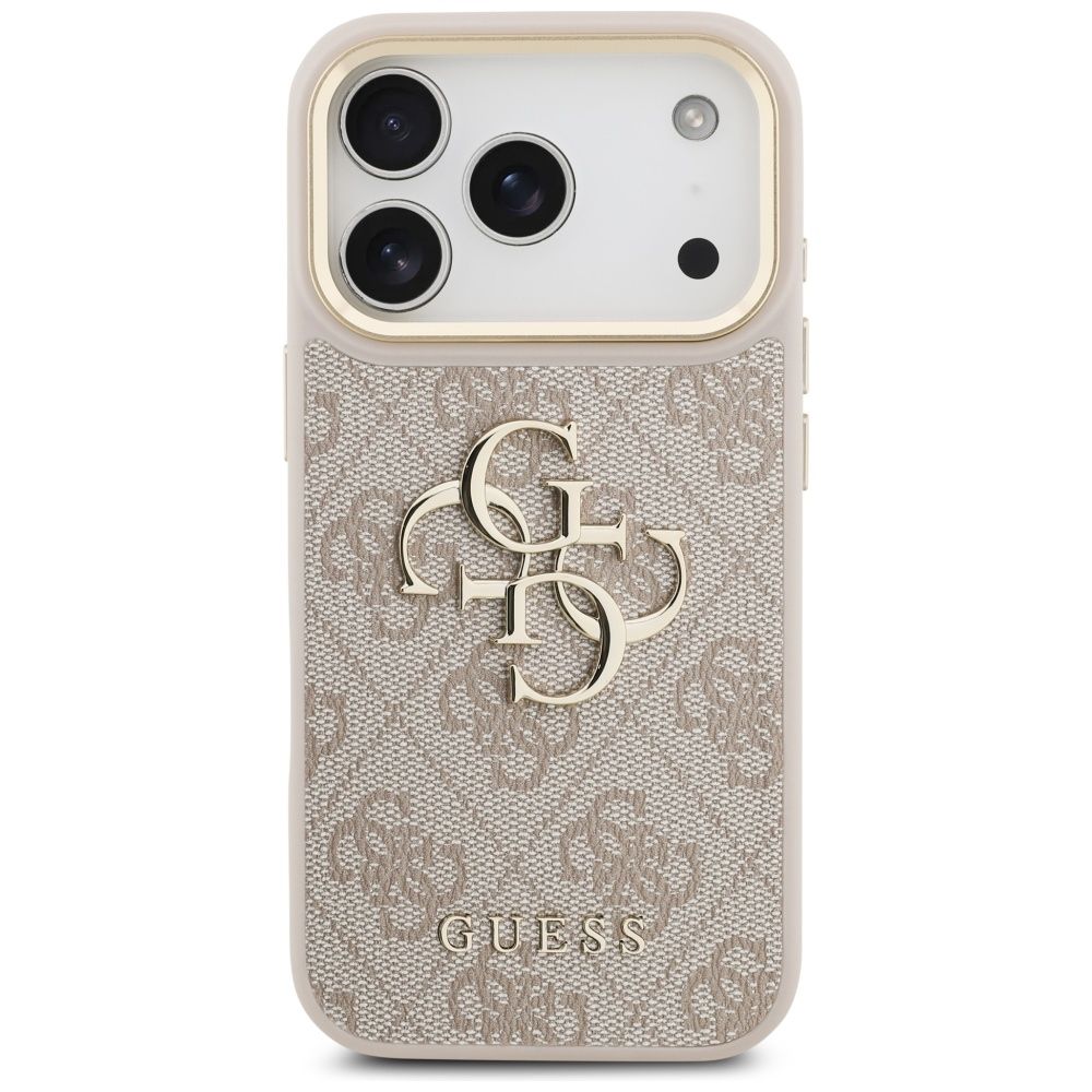2246c94a97442bbf72ac4b54e45ff84a GUESS case for IPHONE 17 Pro GUHCP17LP4G4BCSP (PU W/ Big 4G Classic & Big Strap Metal Buttons) pink