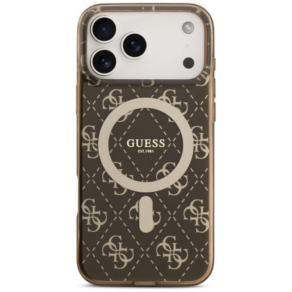 224bfecde7ec3bb0c5d68ec19cb2102c GUESS case for IPHONE 17 Pro compatible with MagSafe GUHMP17LH4DTEW (IML 4G Background) brown