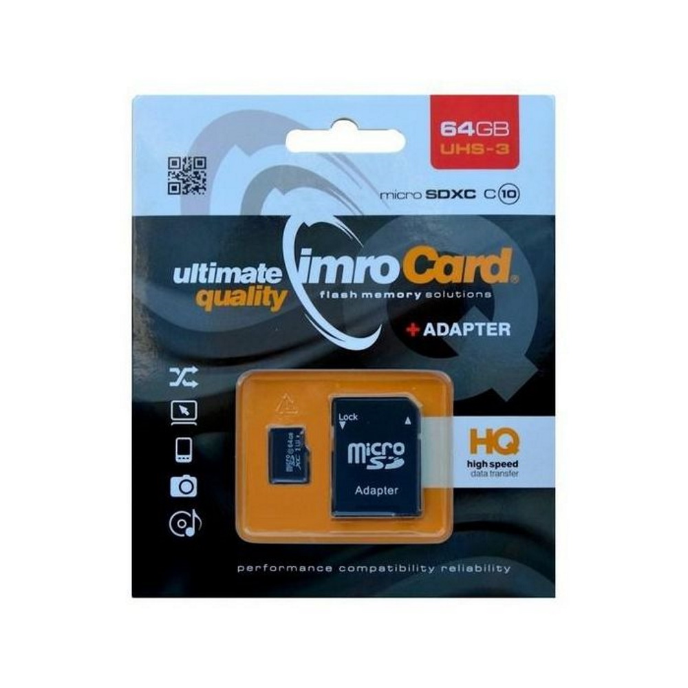225959_oryg Imro memory card 64GB microSDXC cl. 10 UHS-3 + adapter