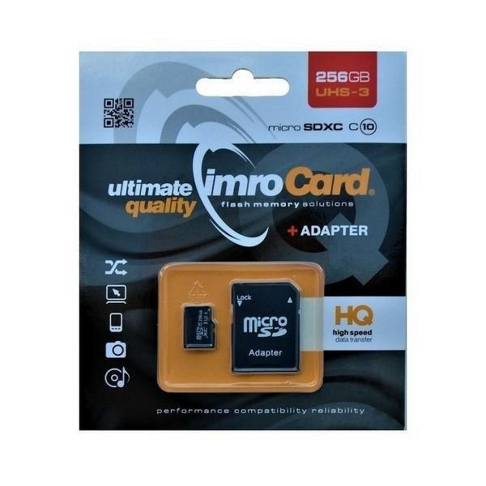 225970_oryg Imro memory card 256GB microSDXC kl. 10 UHS-3 + adapter