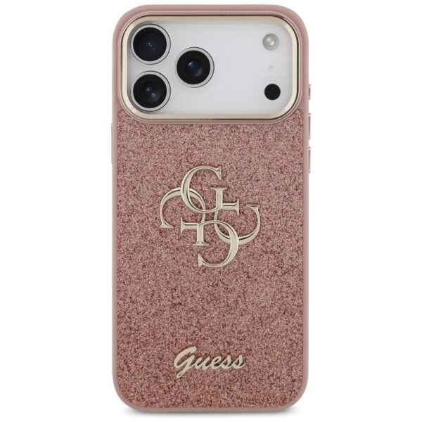 GUESS case for IPHONE 17 Pro Max GUHCP17XHG4SGCP (Fixed Glitter Big 4G Metal Frame) pink