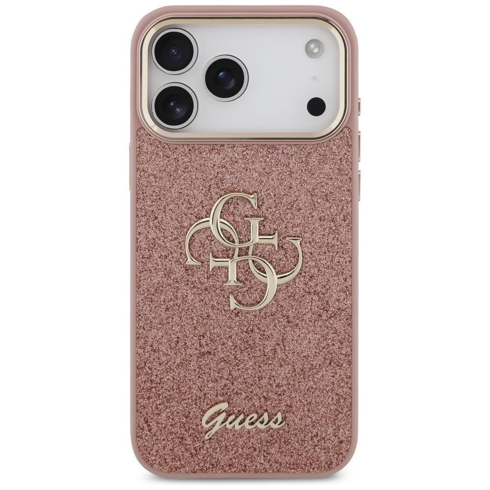 22baf3cfe7d1b0bfa039f508b985d5a9 GUESS case for IPHONE 17 Pro Max GUHCP17XHG4SGCP (Fixed Glitter Big 4G Metal Frame) pink