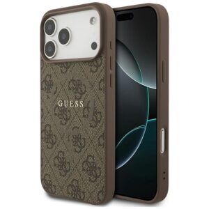 GUESS case for IPHONE 17 Pro Max compatible with MagSafe GUHMP17XG4GFRW (PU 4G Ring Classic Logo) brown