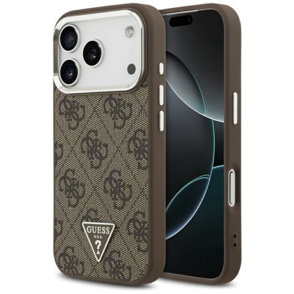 230a1bd8eb1b3dcf1d24bad1e1d9e1ec GUESS case for IPHONE 17 Pro compatible with MagSafe GUHMP17LP4TSRCMW (PU 4G W/Triangle Logo SL) brown